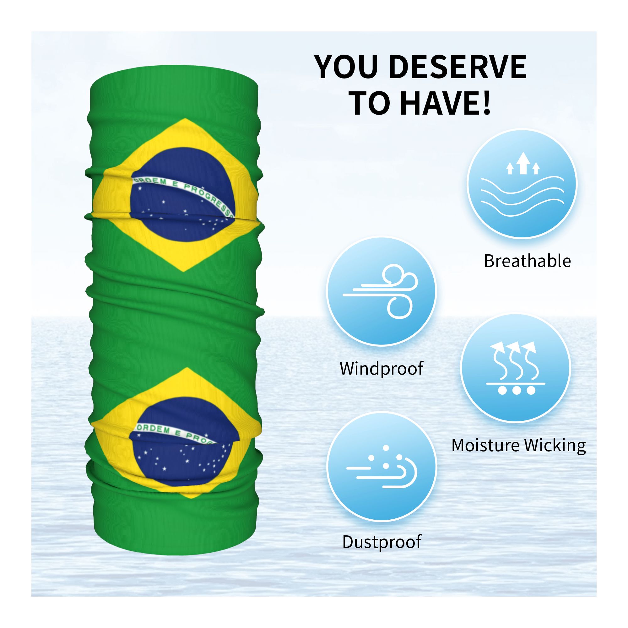 Bandana com bandeira do Brasil - Neck Gaiter Face Cover avaliação e preço