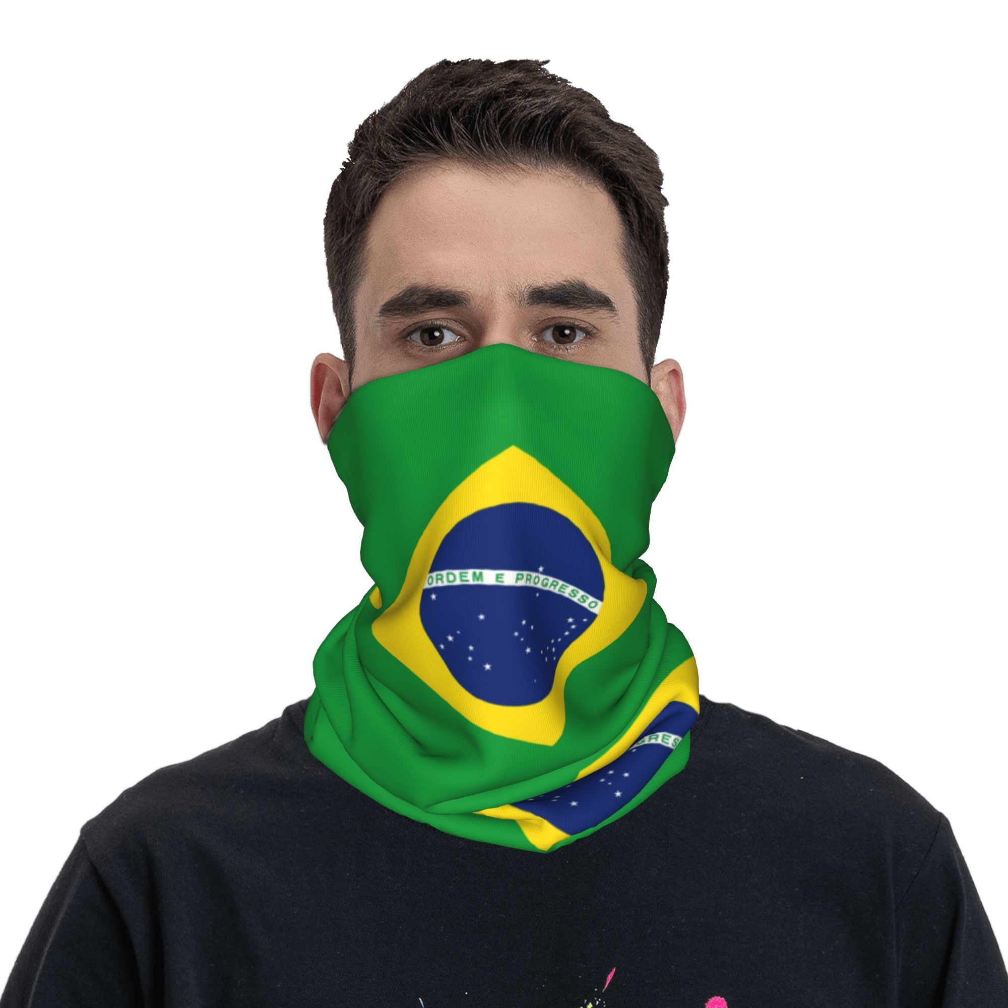 Bandana com bandeira do Brasil - Neck Gaiter Face Cover avaliação e preço